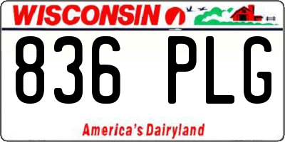 WI license plate 836PLG