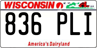 WI license plate 836PLI