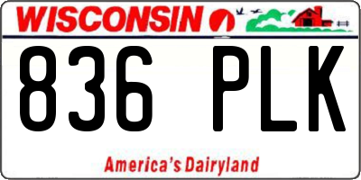 WI license plate 836PLK