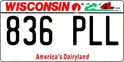 WI license plate 836PLL