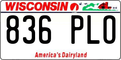 WI license plate 836PLO