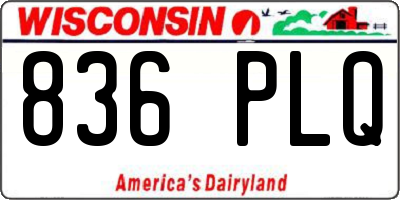 WI license plate 836PLQ