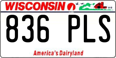 WI license plate 836PLS