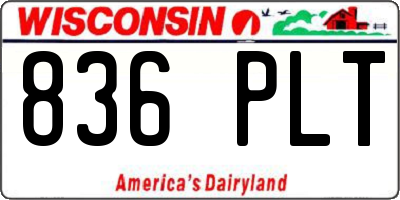 WI license plate 836PLT