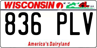 WI license plate 836PLV