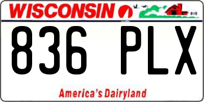 WI license plate 836PLX