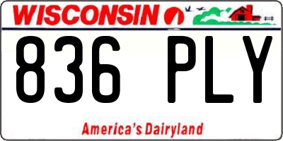 WI license plate 836PLY