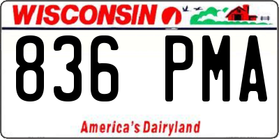 WI license plate 836PMA