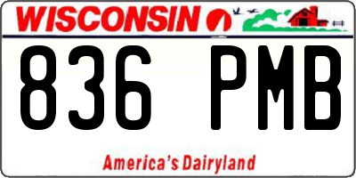WI license plate 836PMB