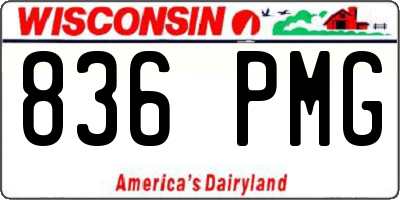 WI license plate 836PMG