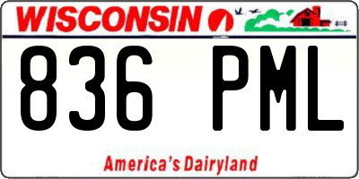 WI license plate 836PML