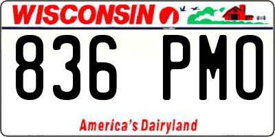 WI license plate 836PMO