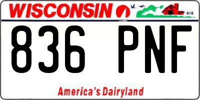 WI license plate 836PNF