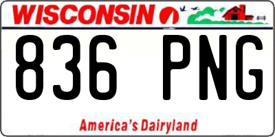 WI license plate 836PNG