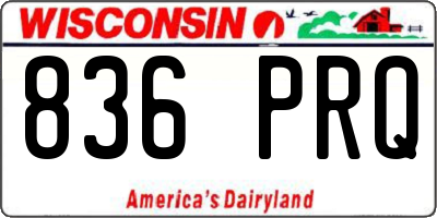 WI license plate 836PRQ