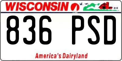 WI license plate 836PSD