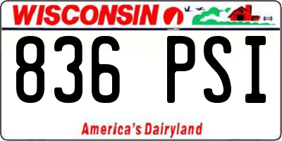 WI license plate 836PSI