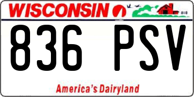 WI license plate 836PSV