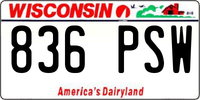 WI license plate 836PSW