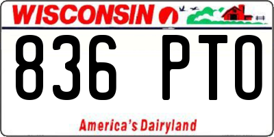 WI license plate 836PTO