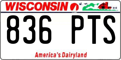 WI license plate 836PTS