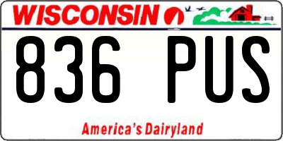 WI license plate 836PUS