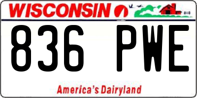 WI license plate 836PWE
