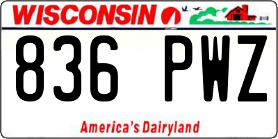 WI license plate 836PWZ
