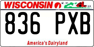 WI license plate 836PXB