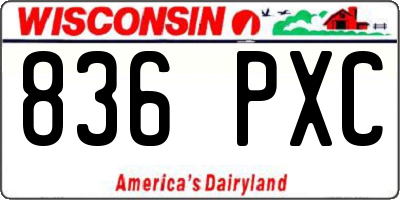 WI license plate 836PXC