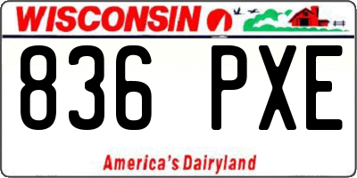 WI license plate 836PXE