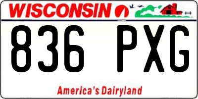 WI license plate 836PXG