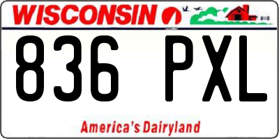 WI license plate 836PXL