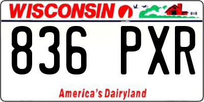WI license plate 836PXR