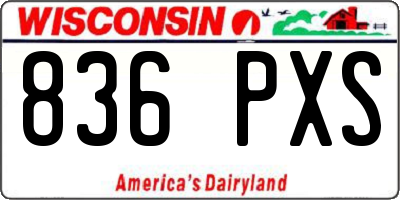 WI license plate 836PXS