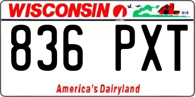 WI license plate 836PXT