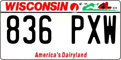 WI license plate 836PXW