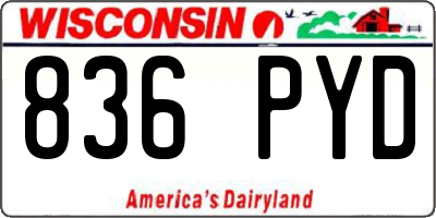 WI license plate 836PYD
