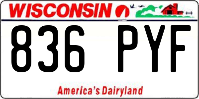 WI license plate 836PYF