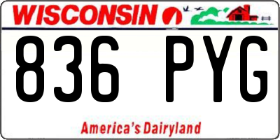 WI license plate 836PYG