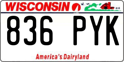 WI license plate 836PYK