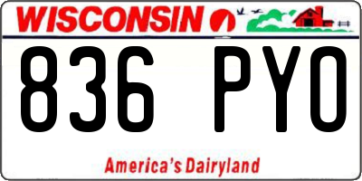 WI license plate 836PYO