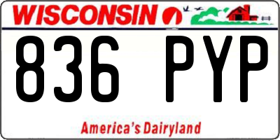 WI license plate 836PYP