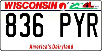 WI license plate 836PYR