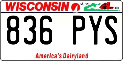 WI license plate 836PYS