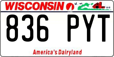 WI license plate 836PYT