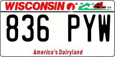 WI license plate 836PYW