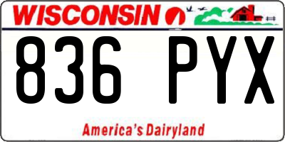 WI license plate 836PYX