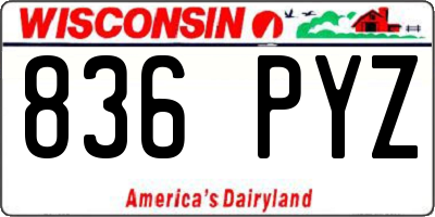 WI license plate 836PYZ