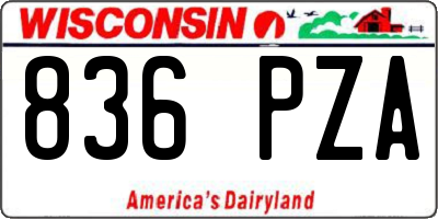 WI license plate 836PZA